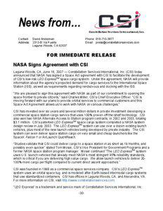 DIRECT / SpaceX / International Space Station / NASA / Commercial Orbital Transportation Services / T/Space / Spaceflight / Human spaceflight / Space Act Agreement
