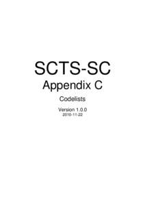 SCTS-SC Appendix C Codelists Version