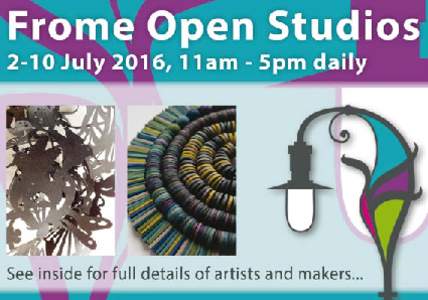 Frome Open Studios 2016 presents new artists & locations, among our many regulars. Our designer, Rosie Hart of ‘The Not So Miserable’ has laid out an intriguing artistic adventure around Frome & its villages. This y