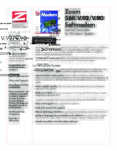 Zoom 56K V.92/V.90 Softmodem Internal Faxmodem for Windows Systems ®