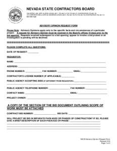 ADVISORY OPINION REQUEST FORM