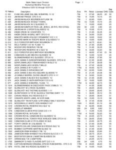 Idaho State Liquor Division Numerical Monthly Price List Effective[removed]through[removed]ID O O