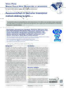 White Paper S pecial Focus I ssue: B ioanalysis of biomarkers  For reprint orders, please contact 
