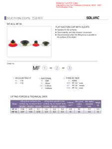 Edited by Foxit PDF Editor Copyright (c) by Foxit Software Company, For Evaluation Only. SUCTION CUPS 진공패드 MF 40 & MF 50