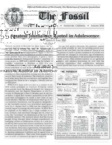Official Publication of The Fossils, The Historians of Amateur Journalism  The Fossil Volume 112, No. 2, Whole No. 366  ·