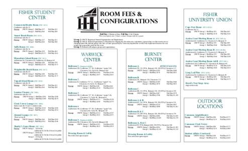Fisher Student Center Room Fees & Configurations