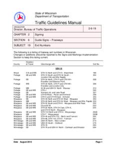 Traffic Guidelines Manual  2 – 6 – 19 State of Wisconsin Department of Transportation