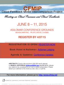 June 8 – 11, 2015 Asilomar Conference Grounds 800 Asilomar Ave. Pacific Grove, CA[removed]Register by[removed]