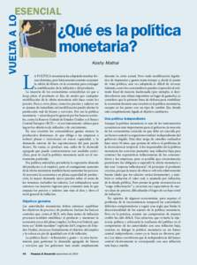 Vuelta a lo esencial - ¿Qué es la política monetaria? - Finanzas y Desarrollo – Septiembre de[removed]Koshy Mathai
