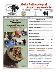 Alaska Anthropological 		Association Newsletter Travel and scholarship opportunities  ACZ and PEG Updates