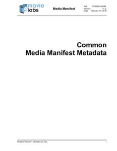 Media Manifest  Ref : TR-META-MMM Version: v1.3