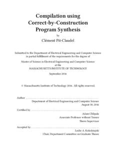 Compilation using Correct-by-Construction Program Synthesis by  Clément Pit-Claudel
