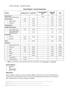 Teranet eXpress - Services Pricing Guide Service Statutory Fee  Search Name***