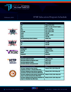 IVMF Education Program Schedule  February 2015 EBV		Date LSU