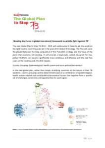 “Bending the Curve: A global investment framework to win the fight against TB”  The next Global Plan to Stop TB 2016 – 2020 will outline what it takes to set the world on the right track to reach the goals set in t