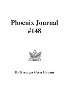 Phoenix Journal #148 By Gyeorgos Ceres Hatonn  Table Of Contents