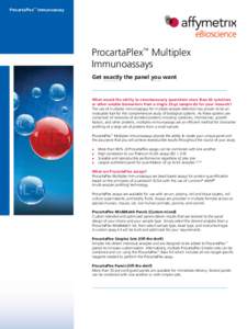 ProcartaPlex™ Immunoassay  ProcartaPlex™ Multiplex Immunoassays Get exactly the panel you want