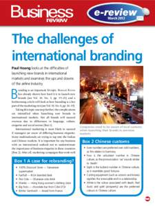e-review March 2012 The challenges of international branding Paul Hoang looks at the difficulties of