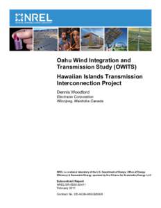 Oahu Wind Integration and Transmission Study (OWITS): Hawaiian Islands Transmission Interconnection Project