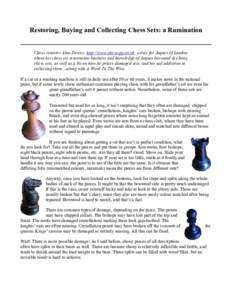 Guide to Restoring Chess Sets