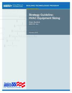 Strategy Guideline: HVAC Equipment Sizing