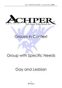 CAFS - GROUPS IN CONTEXT – Gay and Lesbian[removed]Groups in Context Group with Specific Needs Gay and Lesbian
