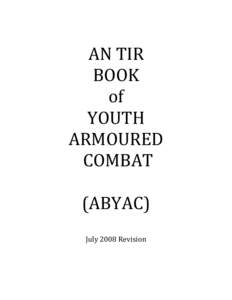 AN TIR BOOK of YOUTH ARMOURED COMBAT