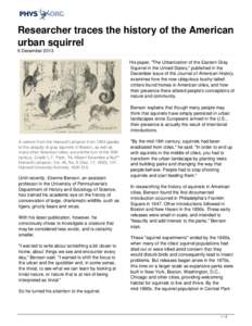 Researcher traces the history of the American urban squirrel