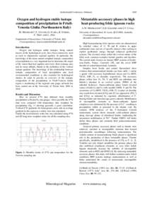 Goldschmidt Conference Abstracts  Oxygen and hydrogen stable isotope composition of precipitation in FriuliVenezia Giulia (Northeastern Italy) M. MICHELINI*, F. CUCCHI, O. FLORA, B. STENNI, F. TREU AND L. ZINI