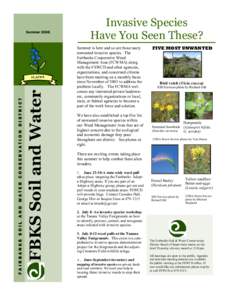 Invasive Species Have You Seen These? Volume 1, Issue 1  FBKS Soil and Water