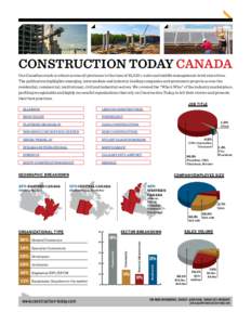 CONSTRUCTION TODAY CANADA  Our Canadian reach is robust across all provinces to the tune of 81,523 c-suite and middle management-level executives. The publication highlights emerging, intermediate and industry-leading co