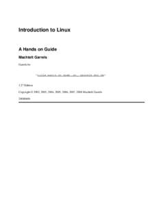 Introduction to Linux  A Hands on Guide Machtelt Garrels Garrels.be