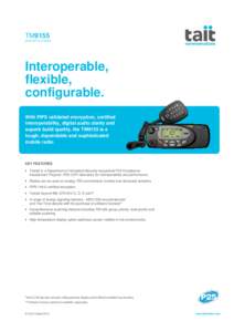 TM9155 S P E C I F I C AT I O N S Interoperable, flexible, configurable.