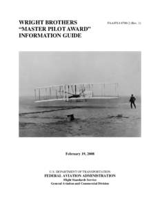 WRIGHT BROTHERS “MASTER PILOT AWARD” INFORMATION GUIDE FAA/FS-IRev. 1)