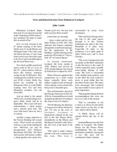 “News and Historical N otes from M ainstreet Lockport.” Town Talk Accent. Copley Newspapers (June 4, 1997): 5.  News and historical notes from Mainstreet Lockport John Lamb Mainstreet Lockport hopes that most of you 