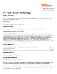 Preventic tick collar for dogs