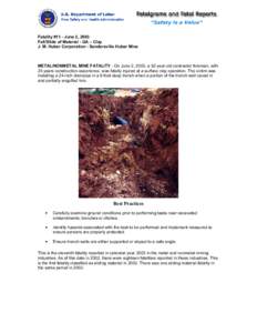 Fatality #11 - June 2, [removed]Fall/Slide of Material - GA – Clay - J. M. Huber Corporation - Sandersville Huber Mine