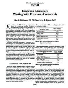 Escalation Estimation: Working With Economics Consultants