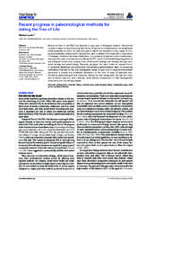 REVIEW ARTICLE published: 13 July 2012 doi: fgeneRecent progress in paleontological methods for dating theTree of Life