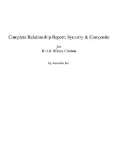 Complete Relationship Report: Synastry & Composite for Bill & Hillary Clinton by Astrolabe Inc.  MidPoint Composite for