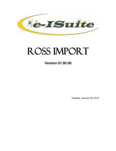 ross import VersionTuesday, January 06, 2015  Table of Contents