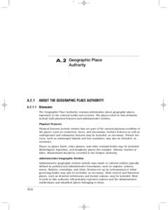 A.2 Geographic Place Authority A.2.1  ABOUT THE GEOGRAPHIC PLACE AUTHORITY