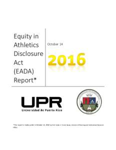 Equity in Athletics Disclosure Act (EADA) Report*
