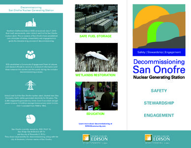 Decommissioning San Onofre Nuclear Generating Station Southern California Edison (SCE) announced June 7, 2013 that it will permanently retire Units 2 and 3 of its San Onofre nuclear plant. The co-owners of San Onofre hav