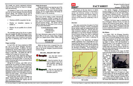 Kingman Ground-go-Ground Gunnery Range Fact Sheet