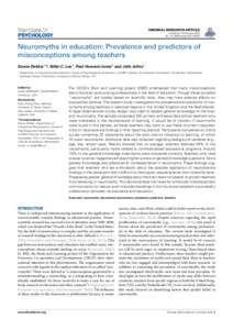 Neuromyths in education: Prevalence and predictors of misconceptions among teachers