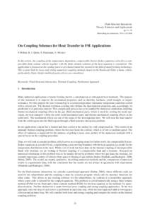 Fluid-Structure Interaction. Theory, Numerics and Applications pp. 21– 30 Herrsching am Ammersee, On Coupling Schemes for Heat Transfer in FSI Applications