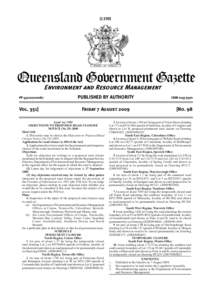 [[removed]Queensland Government Gazette Environment and Resource Management