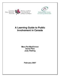 Microsoft Word - DOCSCPRN-#46616-v9-A_Learning_Guide_to_Public_Involvement_in_Canada.DOC