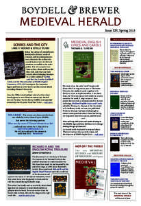 MEDIEVAL HERALD  Issue XIV, Spring 2013 YORK MEDIEVAL PRESS